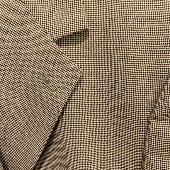 Brooks Brothers Mens Tan Classic Houndstooth Wool 2 Piece Suit 43R Jacket - Picture 5 of 16